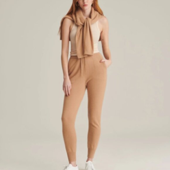 NAADAM Signature 100% Cashmere 2-Pc Lounge Set Camel Tan Large - Picture 3 of 15